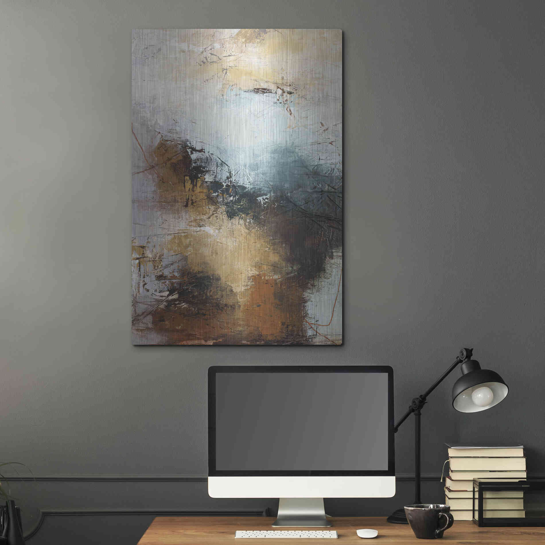 Luxe Metal Art 'Milestone 3 Blue' by Design Fabrikken, Metal Wall Art,24x36