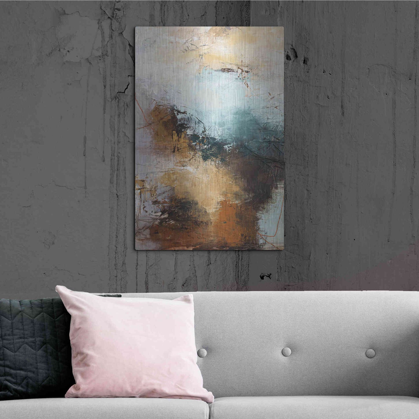 Luxe Metal Art 'Milestone 3 Blue' by Design Fabrikken, Metal Wall Art,24x36