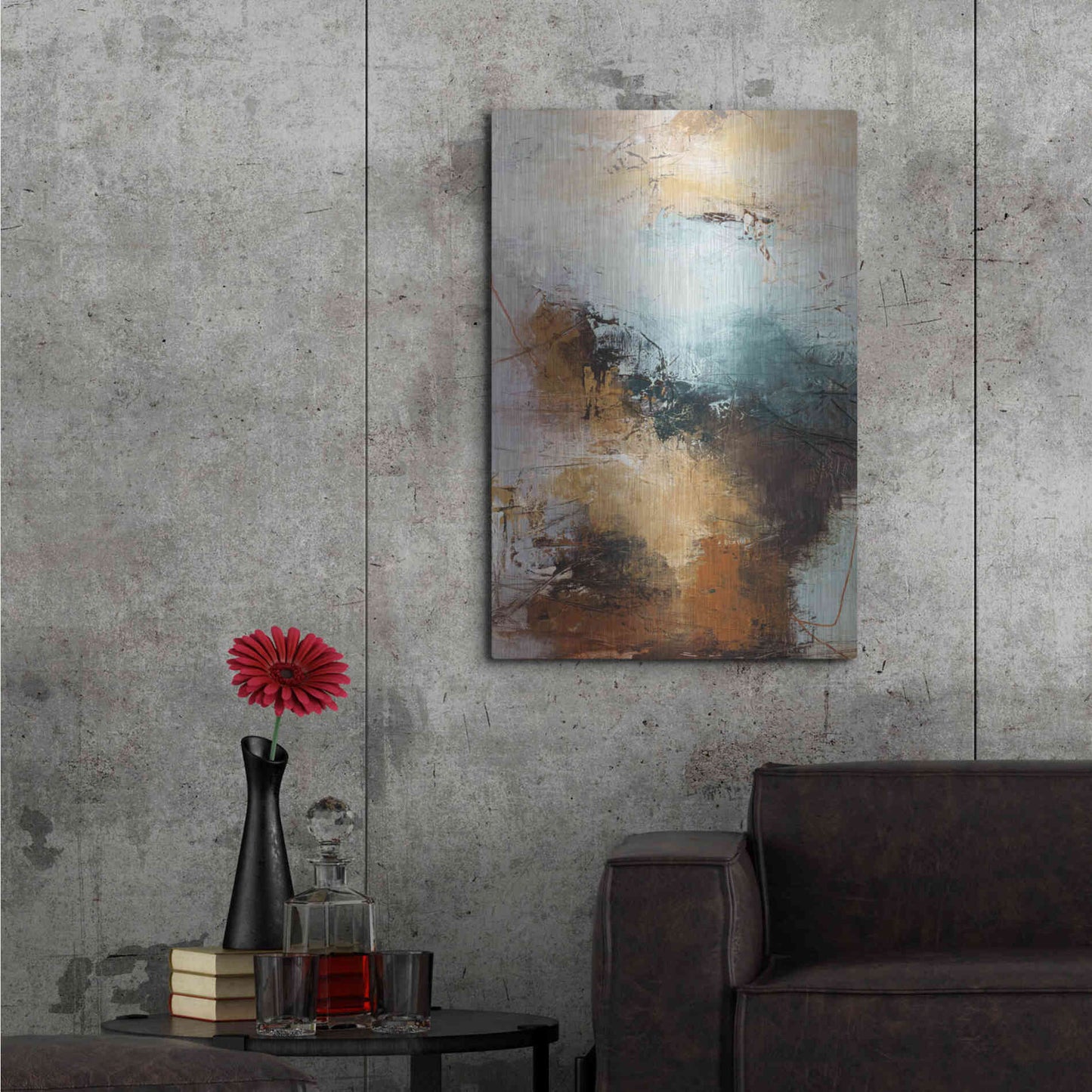 Luxe Metal Art 'Milestone 3 Blue' by Design Fabrikken, Metal Wall Art,24x36