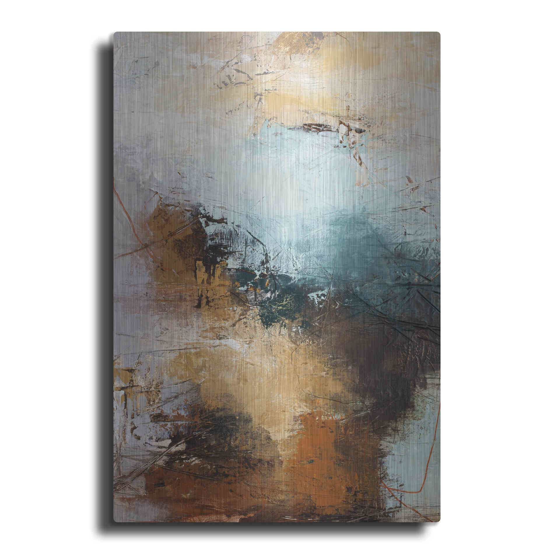 Luxe Metal Art 'Milestone 3 Blue' by Design Fabrikken, Metal Wall Art