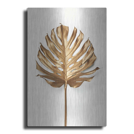 Luxe Metal Art 'Monstrea Gold Leaf' by Design Fabrikken, Metal Wall Art