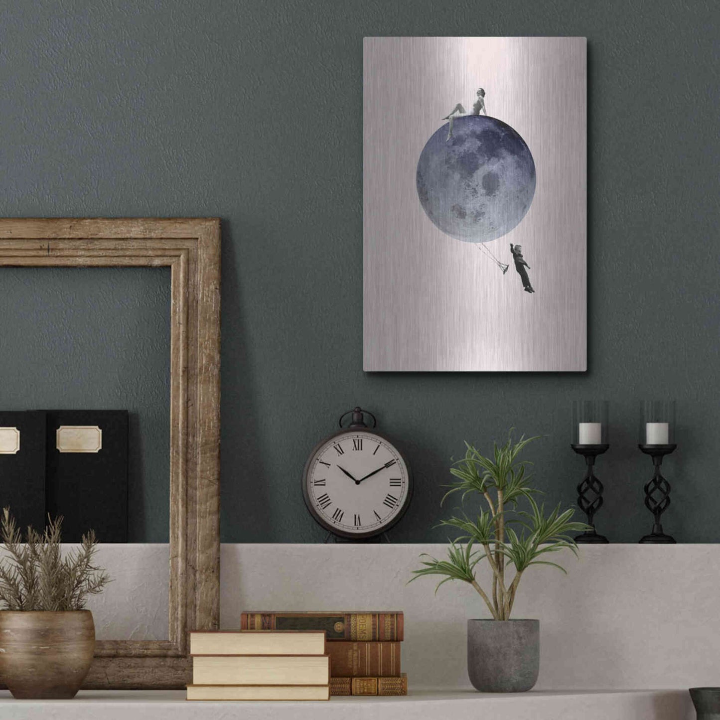 Luxe Metal Art 'Moon Jump' by Design Fabrikken, Metal Wall Art,12x16