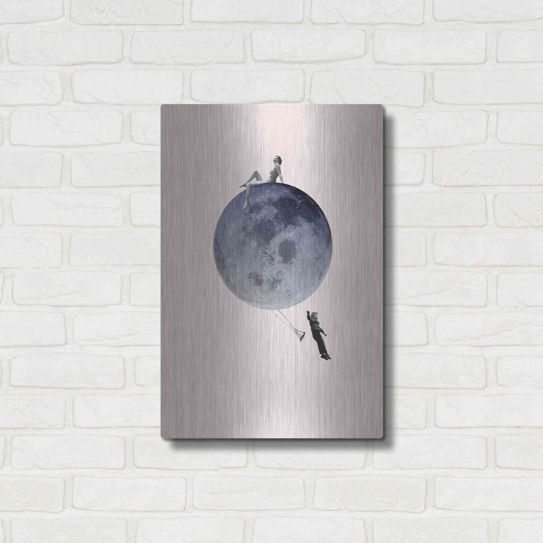 Luxe Metal Art 'Moon Jump' by Design Fabrikken, Metal Wall Art,16x24