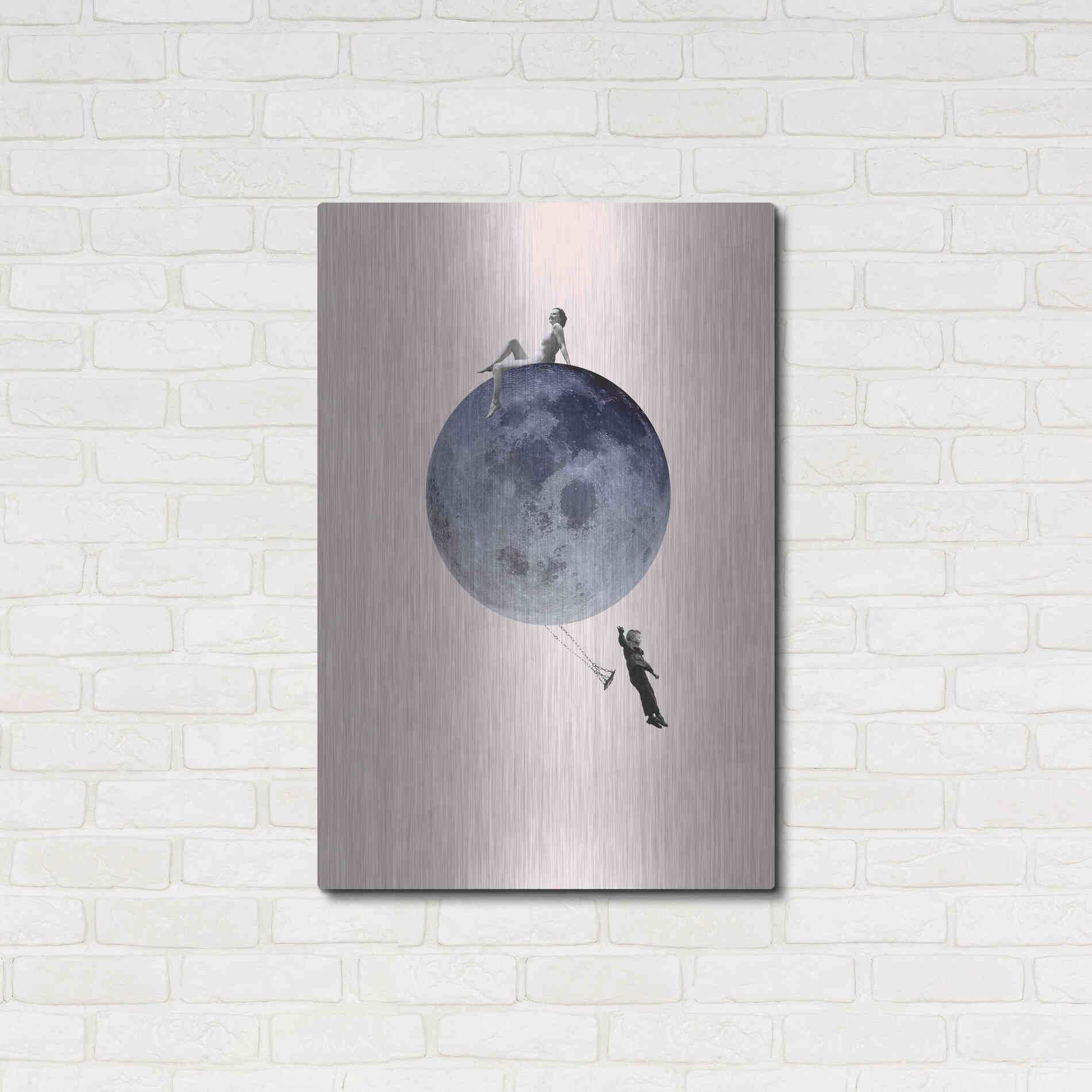 Luxe Metal Art 'Moon Jump' by Design Fabrikken, Metal Wall Art,24x36