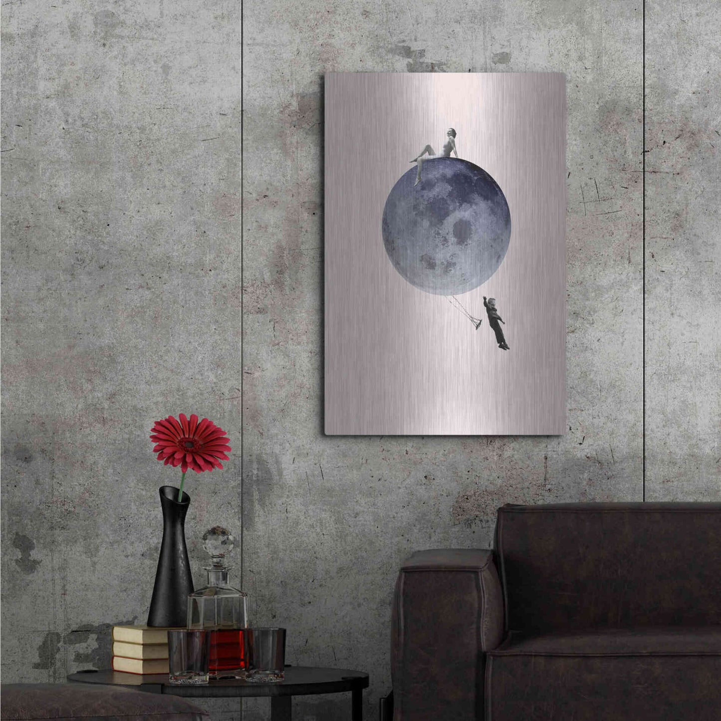 Luxe Metal Art 'Moon Jump' by Design Fabrikken, Metal Wall Art,24x36