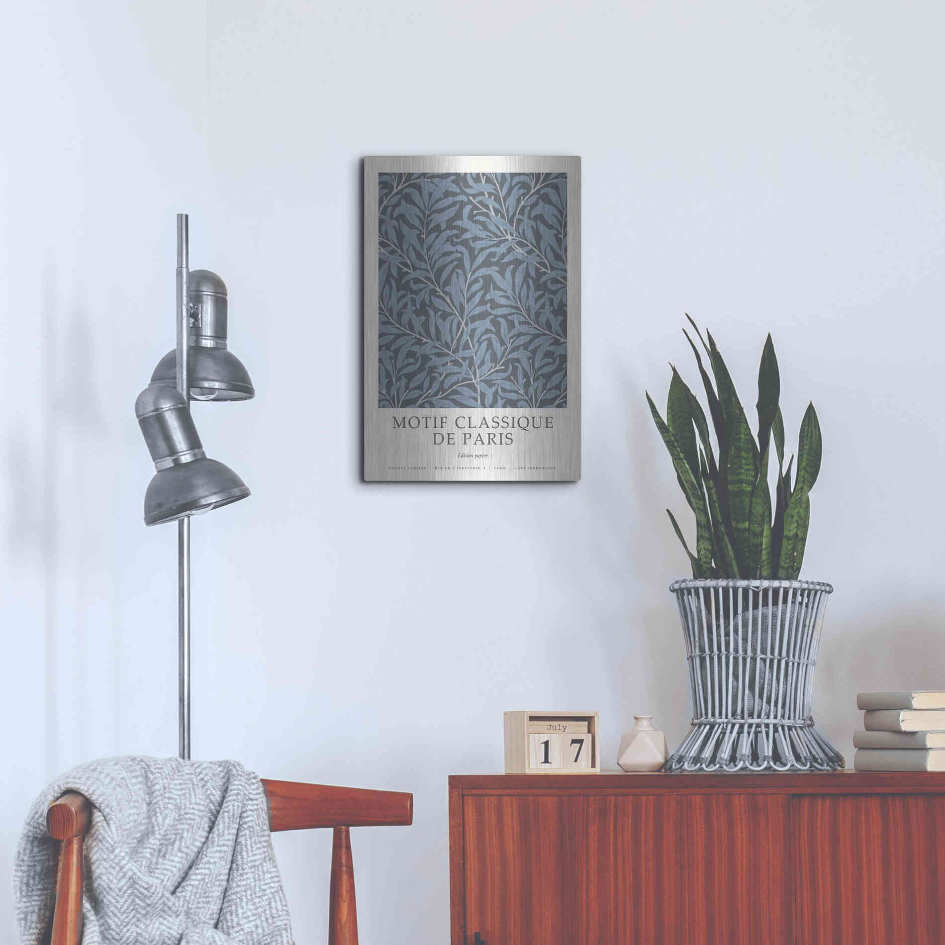 Luxe Metal Art 'Motif Classique 4' by Design Fabrikken, Metal Wall Art,16x24