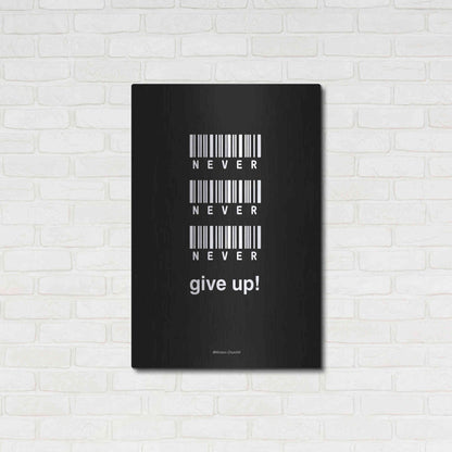 Luxe Metal Art 'Never Give Up' by Design Fabrikken, Metal Wall Art,24x36