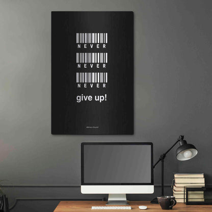 Luxe Metal Art 'Never Give Up' by Design Fabrikken, Metal Wall Art,24x36