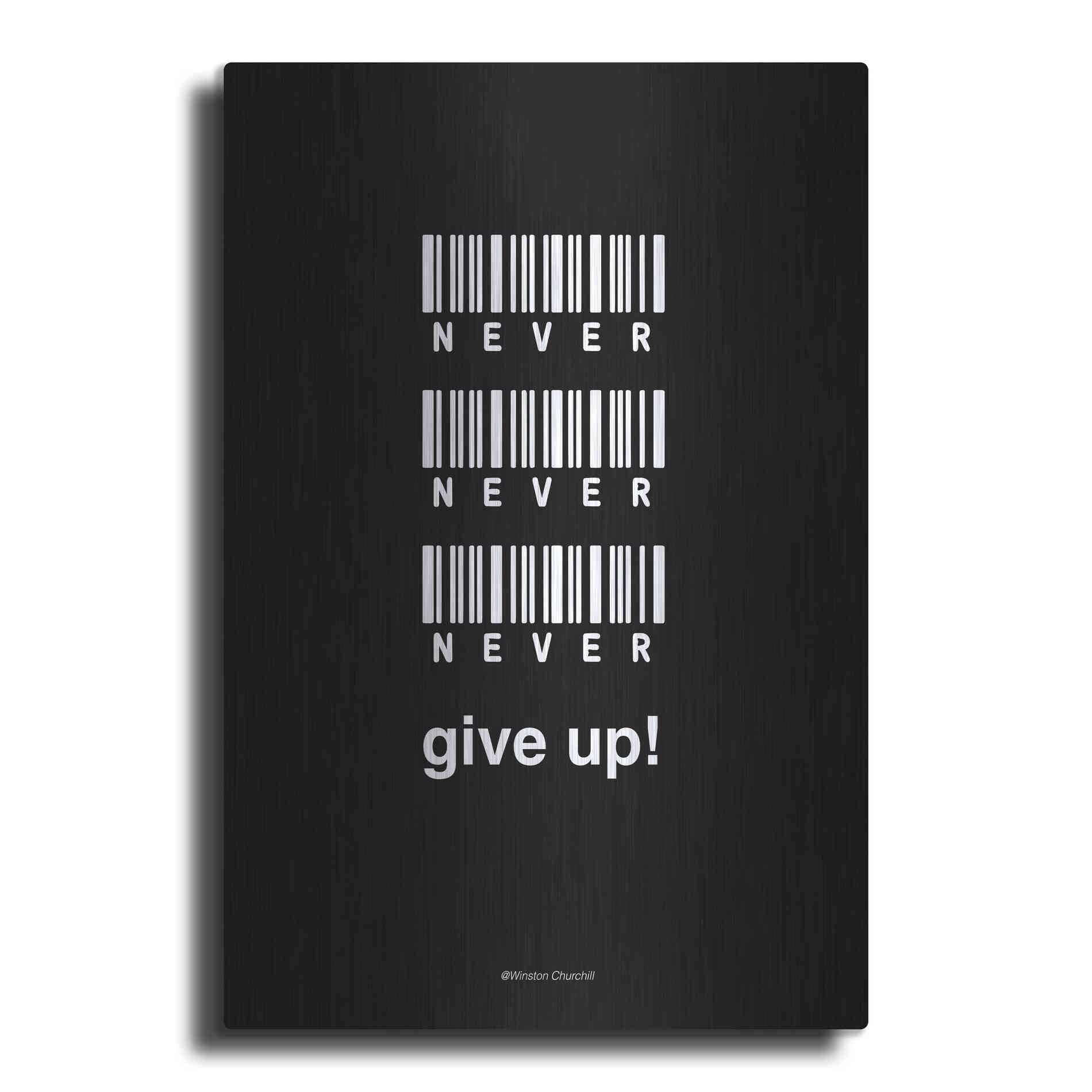 Luxe Metal Art 'Never Give Up' by Design Fabrikken, Metal Wall Art