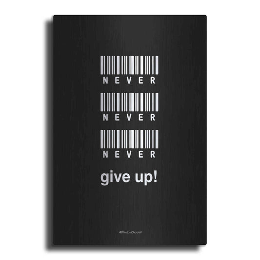 Luxe Metal Art 'Never Give Up' by Design Fabrikken, Metal Wall Art