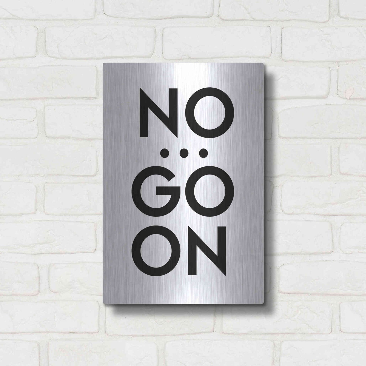 Luxe Metal Art 'No... Go On' by Design Fabrikken, Metal Wall Art,12x16