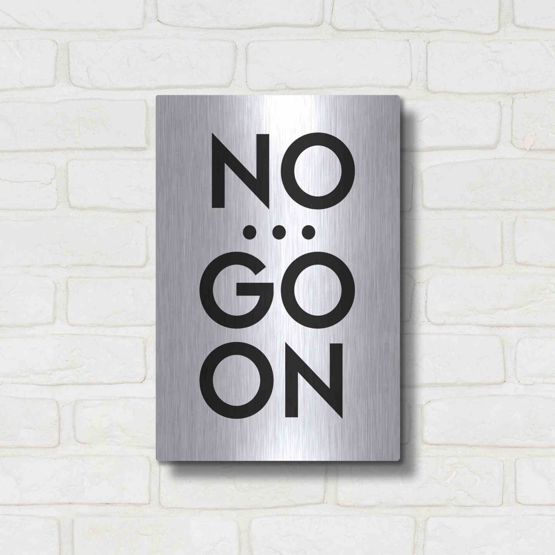 Luxe Metal Art 'No... Go On' by Design Fabrikken, Metal Wall Art,12x16