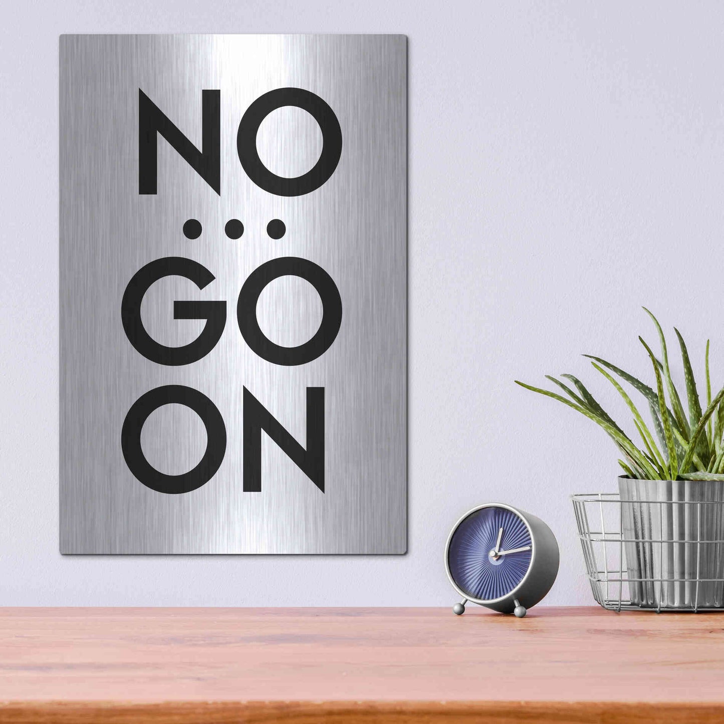 Luxe Metal Art 'No... Go On' by Design Fabrikken, Metal Wall Art,12x16