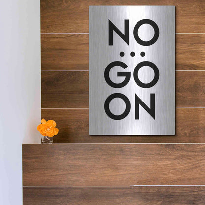 Luxe Metal Art 'No... Go On' by Design Fabrikken, Metal Wall Art,12x16