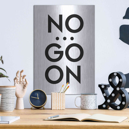 Luxe Metal Art 'No... Go On' by Design Fabrikken, Metal Wall Art,12x16