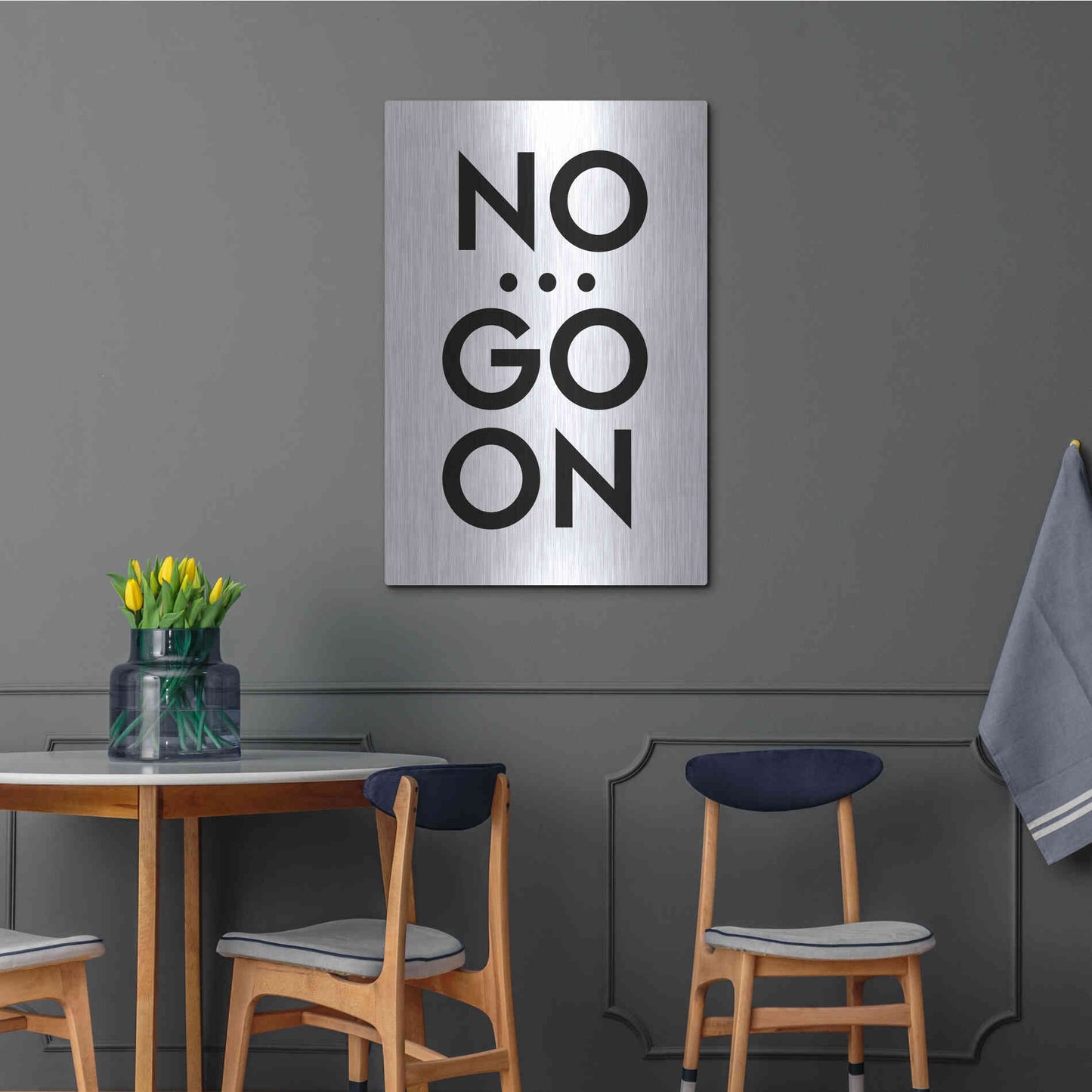 Luxe Metal Art 'No... Go On' by Design Fabrikken, Metal Wall Art,24x36