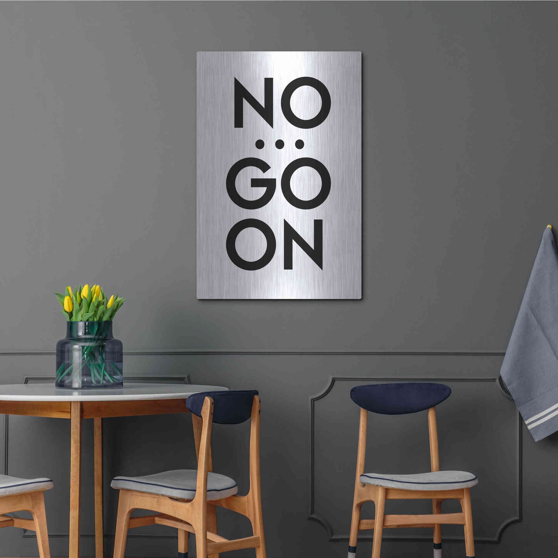Luxe Metal Art 'No... Go On' by Design Fabrikken, Metal Wall Art,24x36