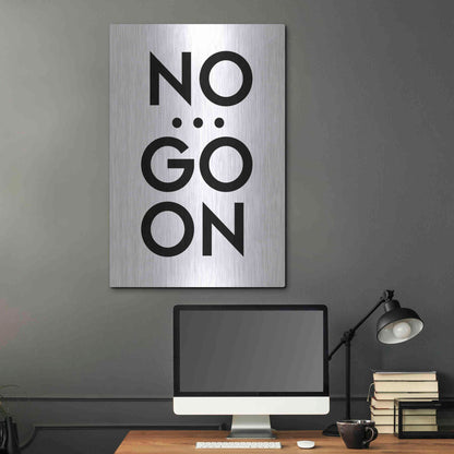 Luxe Metal Art 'No... Go On' by Design Fabrikken, Metal Wall Art,24x36
