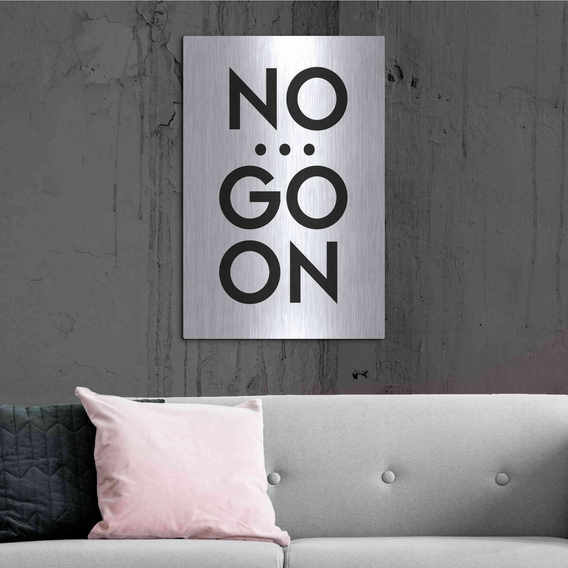 Luxe Metal Art 'No... Go On' by Design Fabrikken, Metal Wall Art,24x36
