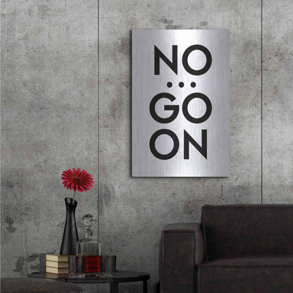 Luxe Metal Art 'No... Go On' by Design Fabrikken, Metal Wall Art,24x36