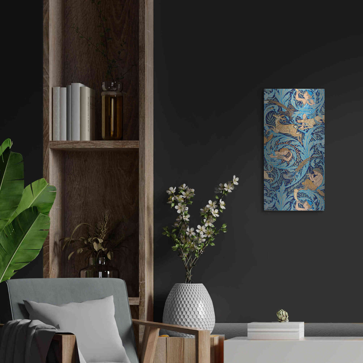 Luxe Metal Art 'Woodnotes' by Walter Crane, Metal Wall Art,12x24