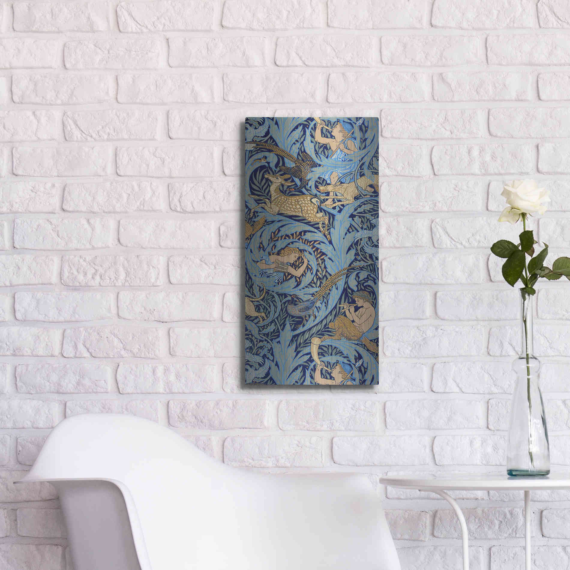 Luxe Metal Art 'Woodnotes' by Walter Crane, Metal Wall Art,12x24