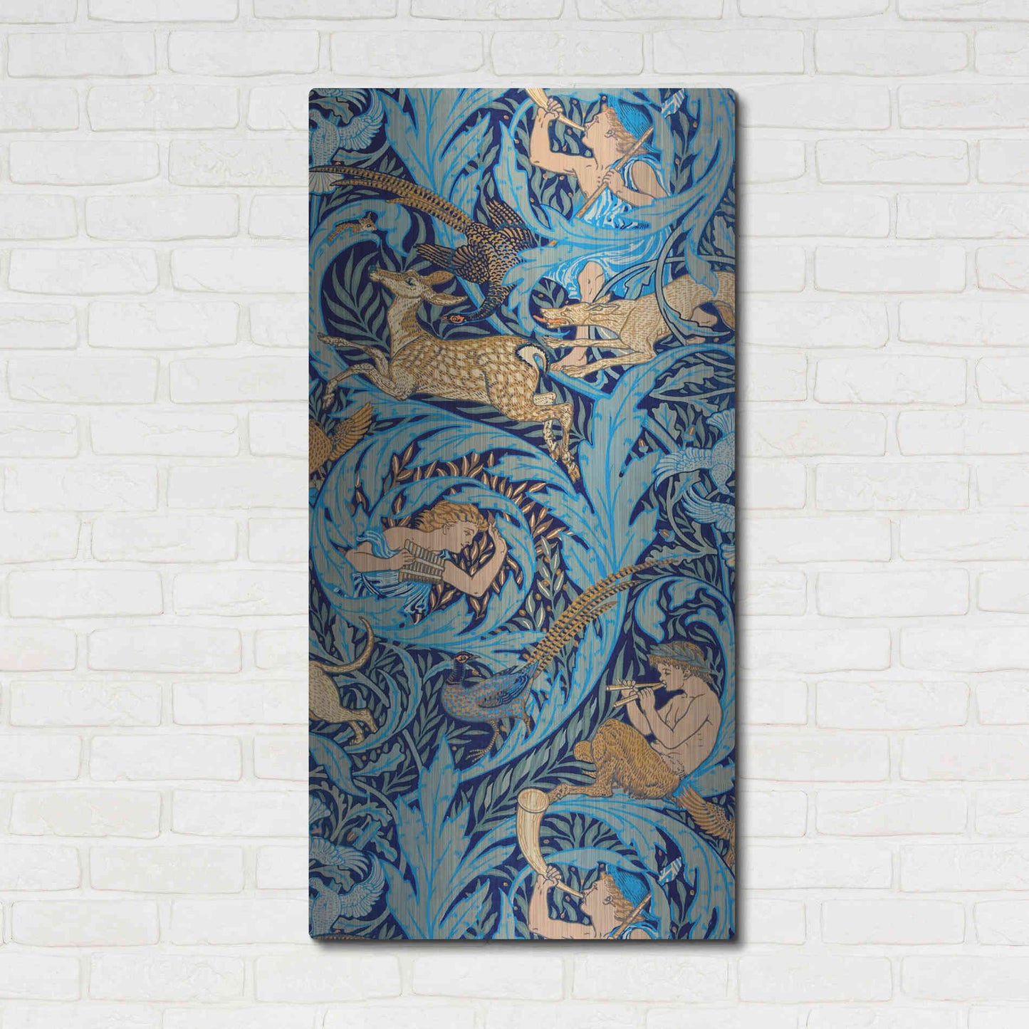 Luxe Metal Art 'Woodnotes' by Walter Crane, Metal Wall Art,24x48