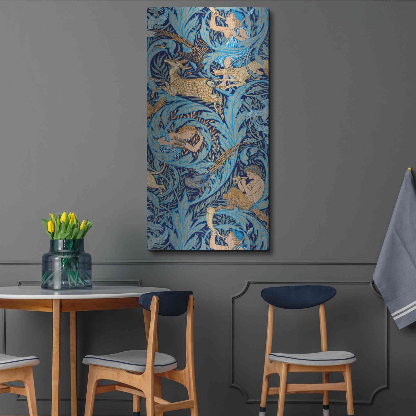 Luxe Metal Art 'Woodnotes' by Walter Crane, Metal Wall Art,24x48