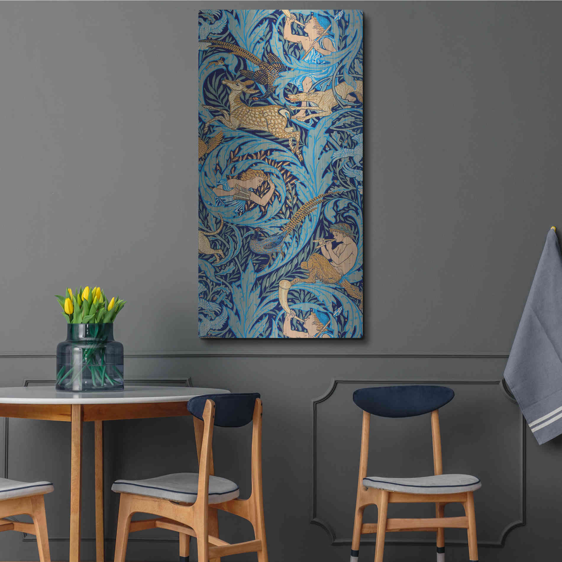 Luxe Metal Art 'Woodnotes' by Walter Crane, Metal Wall Art,24x48