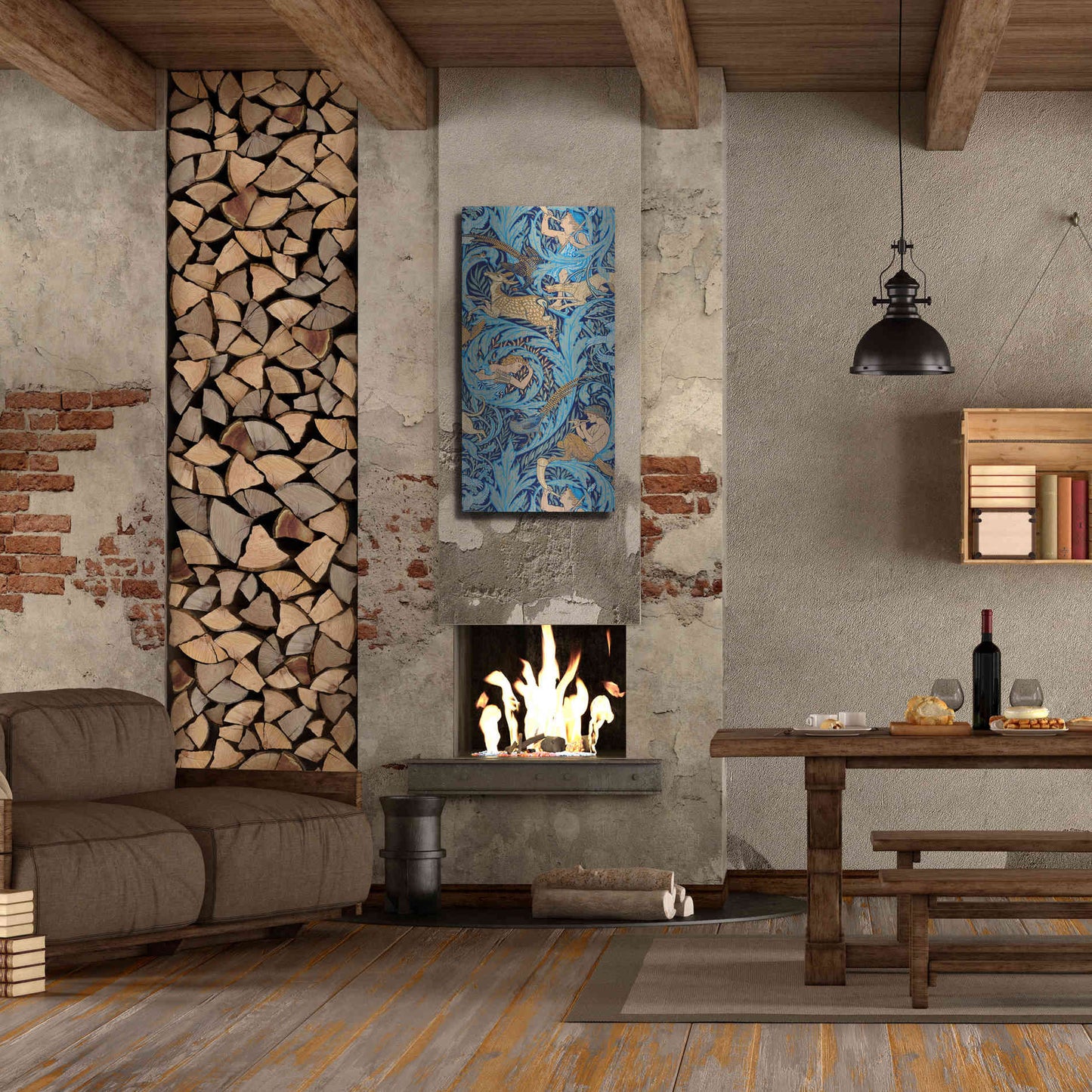 Luxe Metal Art 'Woodnotes' by Walter Crane, Metal Wall Art,24x48