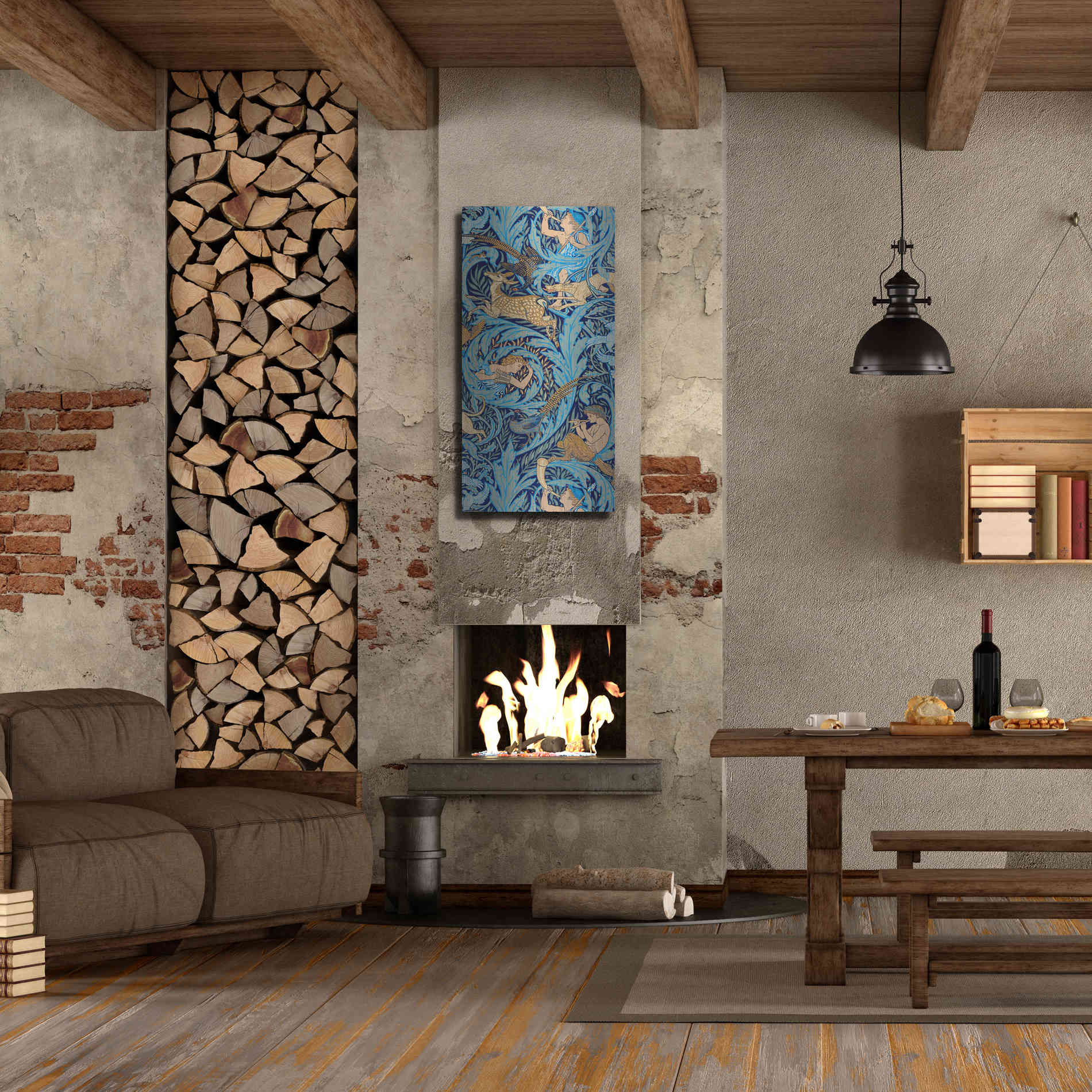 Luxe Metal Art 'Woodnotes' by Walter Crane, Metal Wall Art,24x48