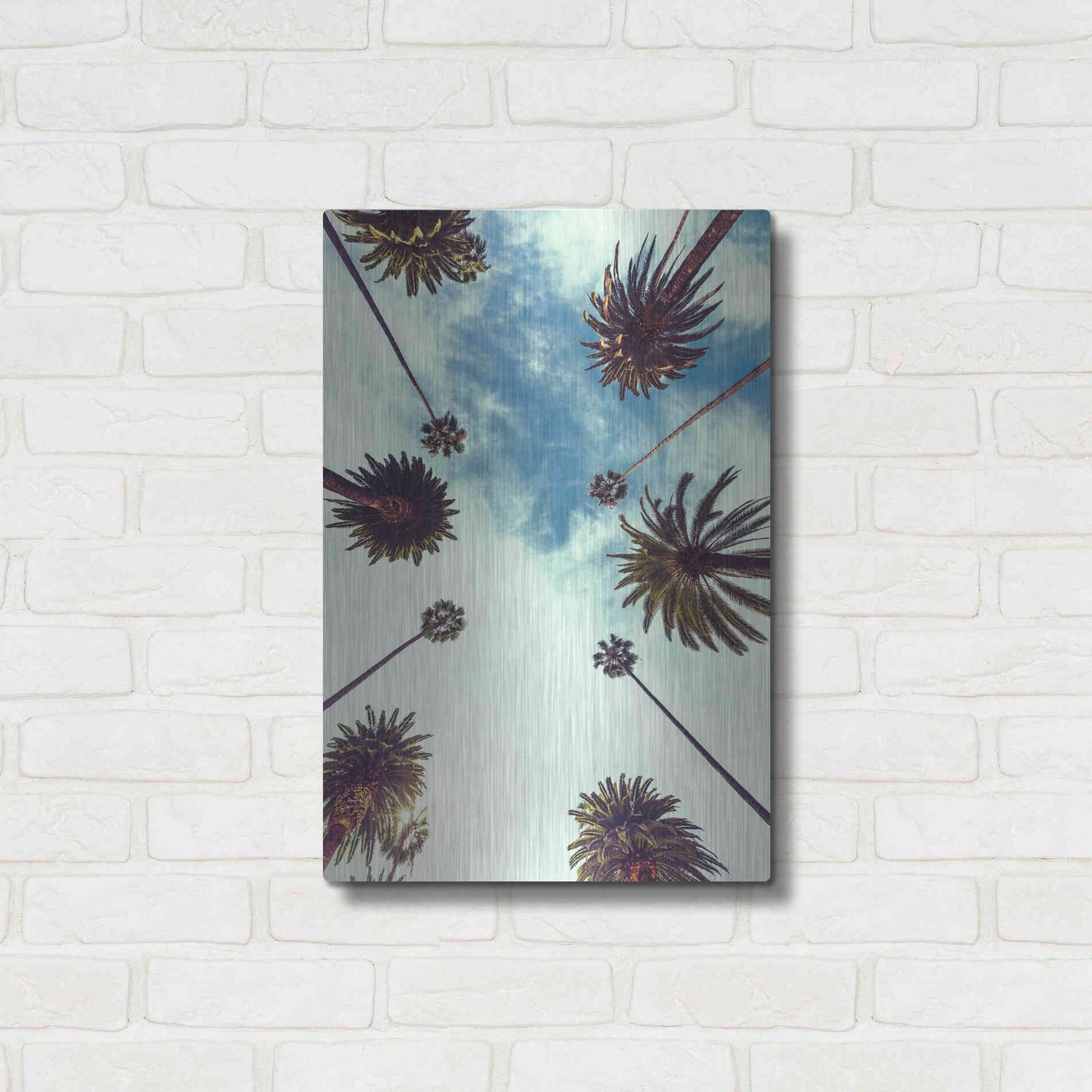 Luxe Metal Art 'Palm Sky 2' by Design Fabrikken, Metal Wall Art,16x24