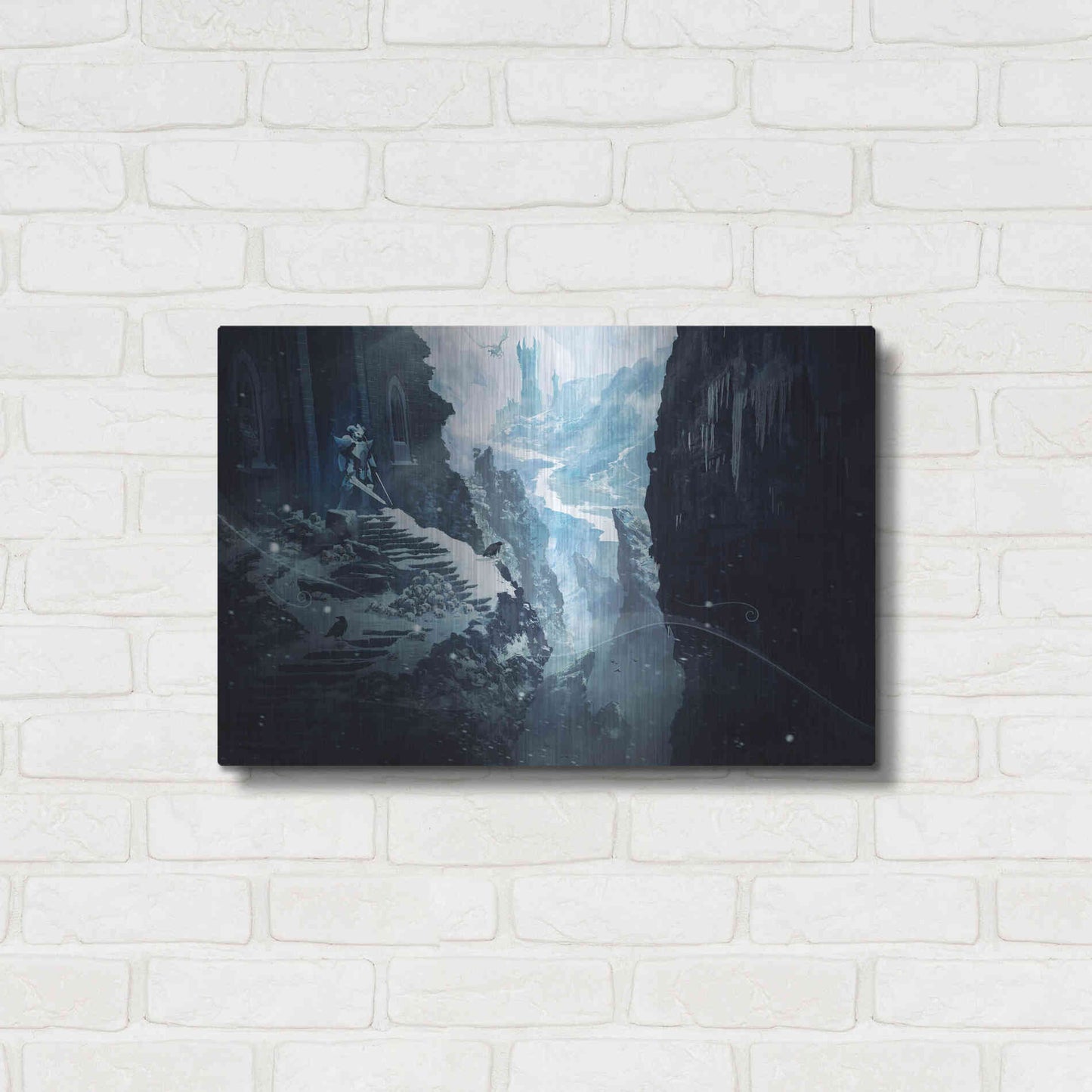 Luxe Metal Art 'Winter Ruins' by Jonathan Lam, Metal Wall Art,24x16