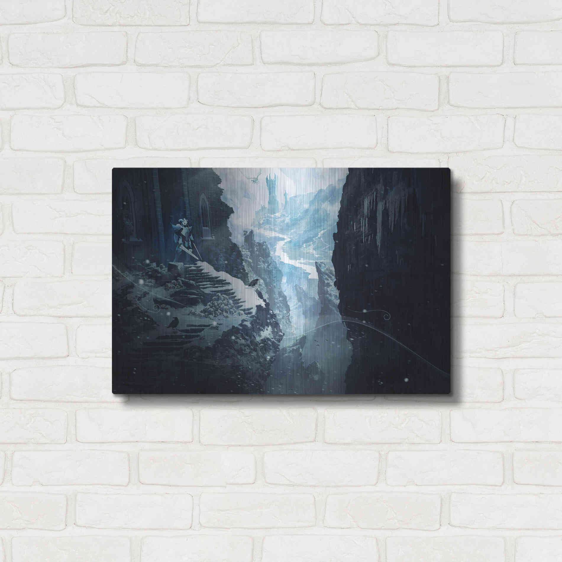 Luxe Metal Art 'Winter Ruins' by Jonathan Lam, Metal Wall Art,24x16