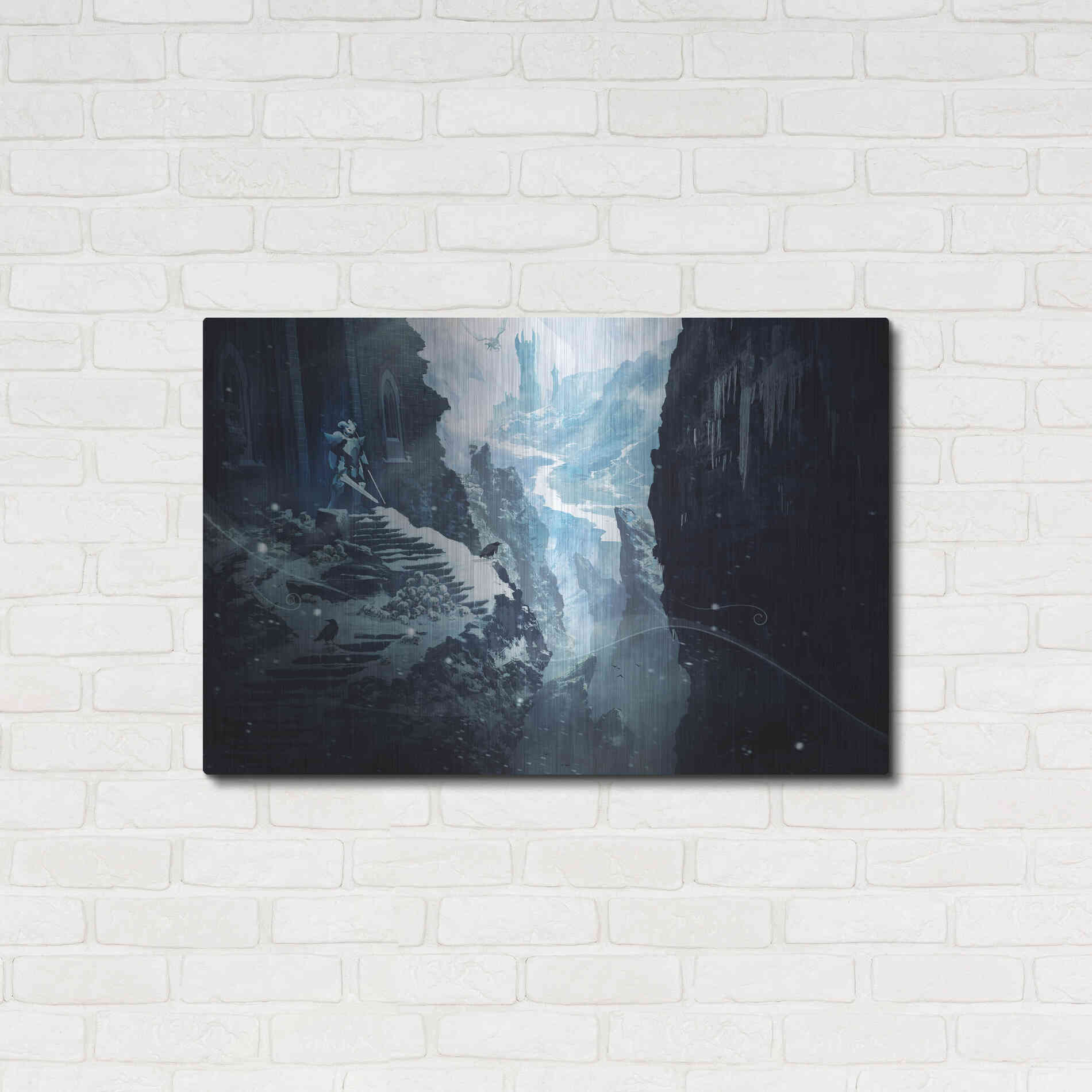 Luxe Metal Art 'Winter Ruins' by Jonathan Lam, Metal Wall Art,36x24