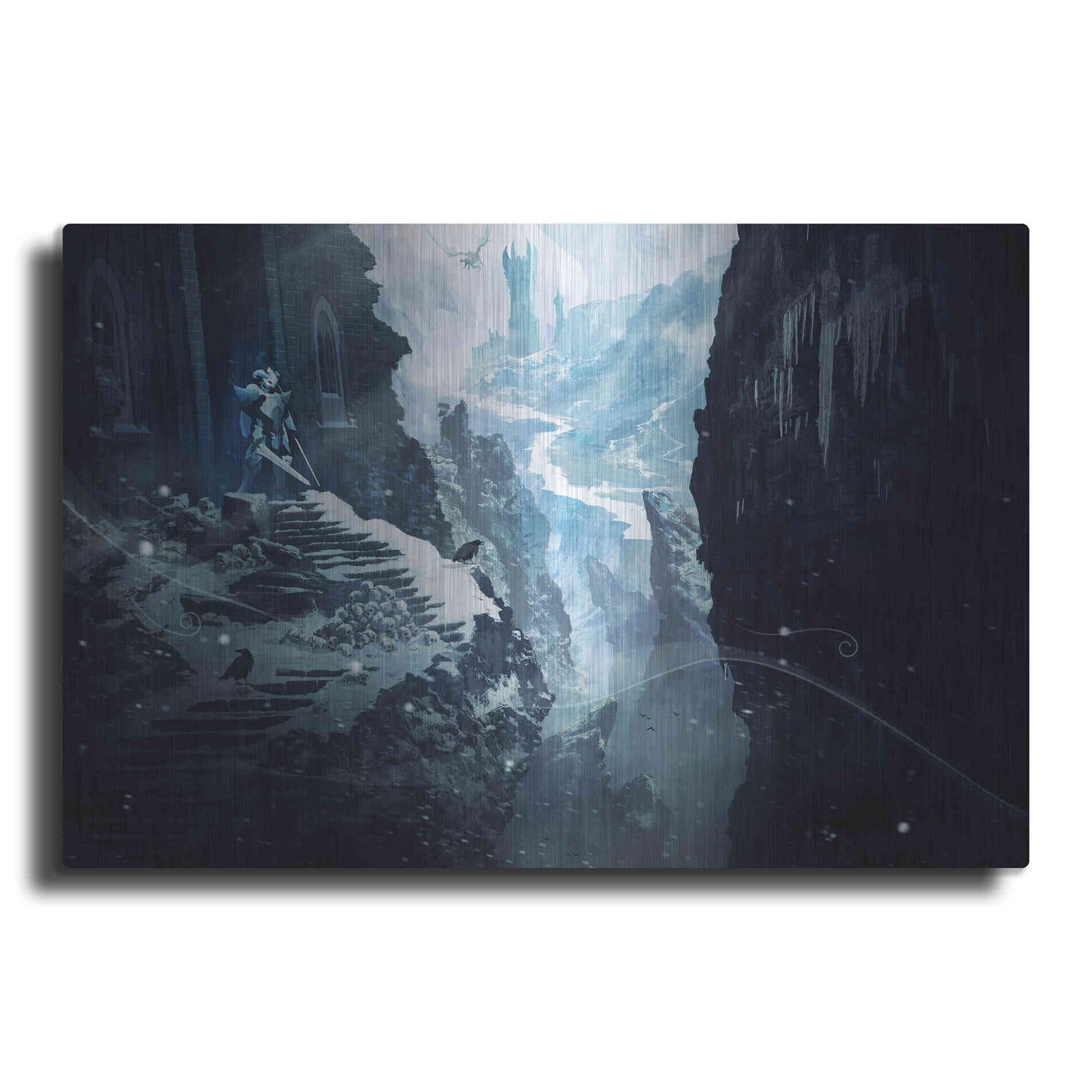 Luxe Metal Art 'Winter Ruins' by Jonathan Lam, Metal Wall Art