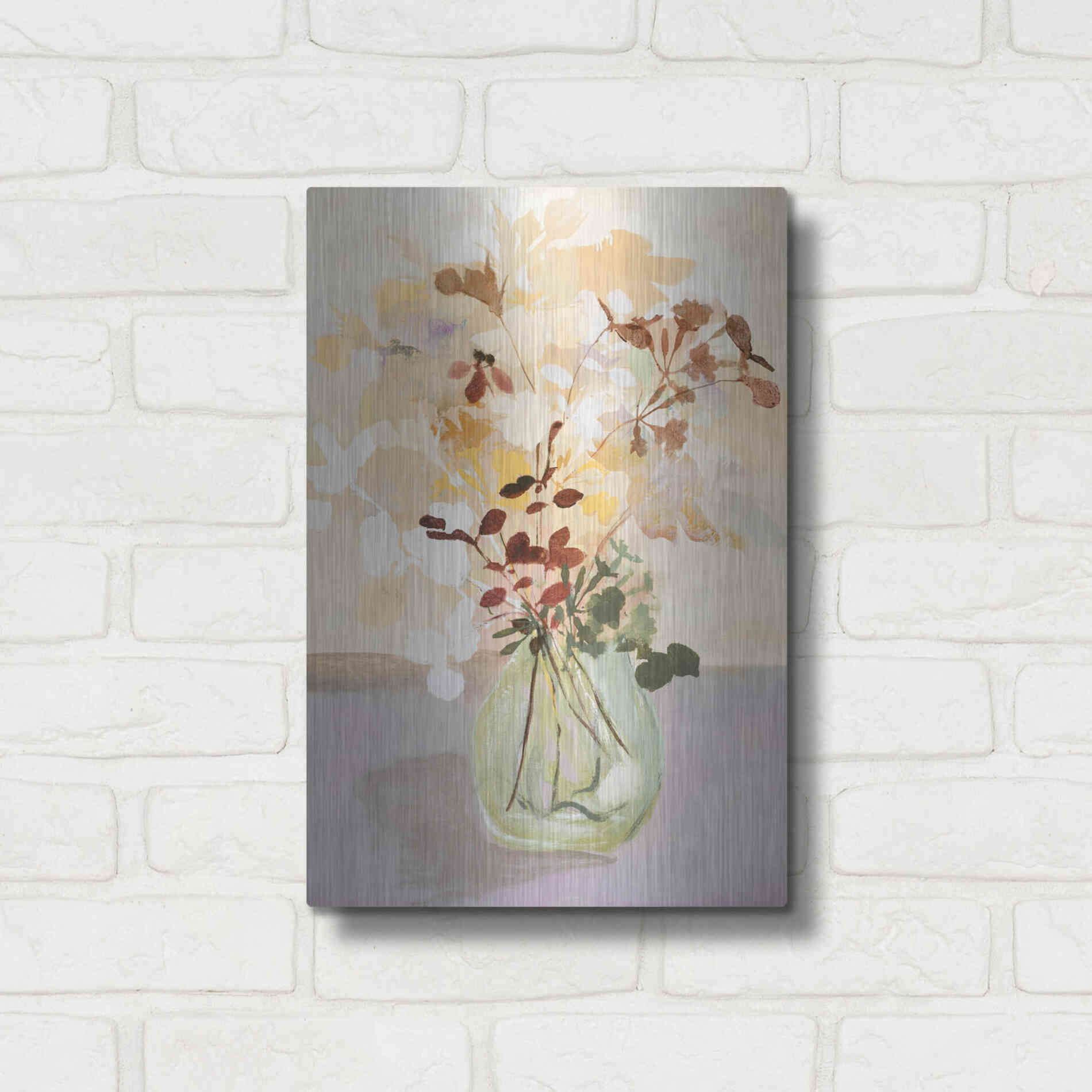 Luxe Metal Art 'Pastel Flower 2' by Design Fabrikken, Metal Wall Art,12x16