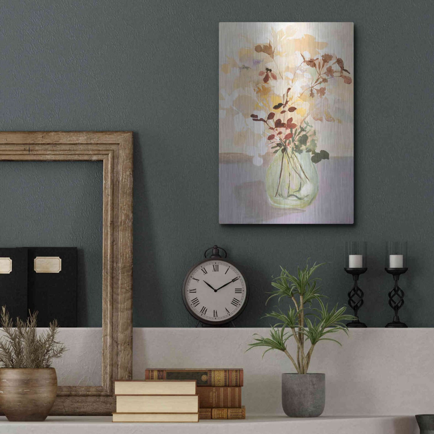 Luxe Metal Art 'Pastel Flower 2' by Design Fabrikken, Metal Wall Art,12x16