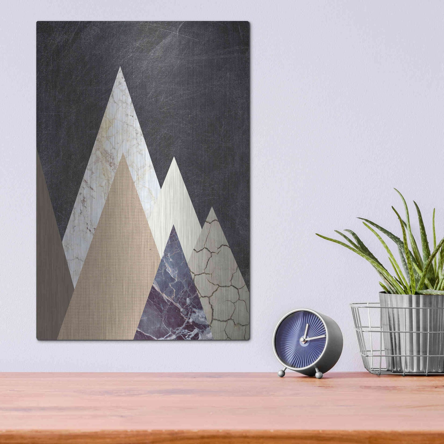 Luxe Metal Art 'Peaks 2' by Design Fabrikken, Metal Wall Art,12x16