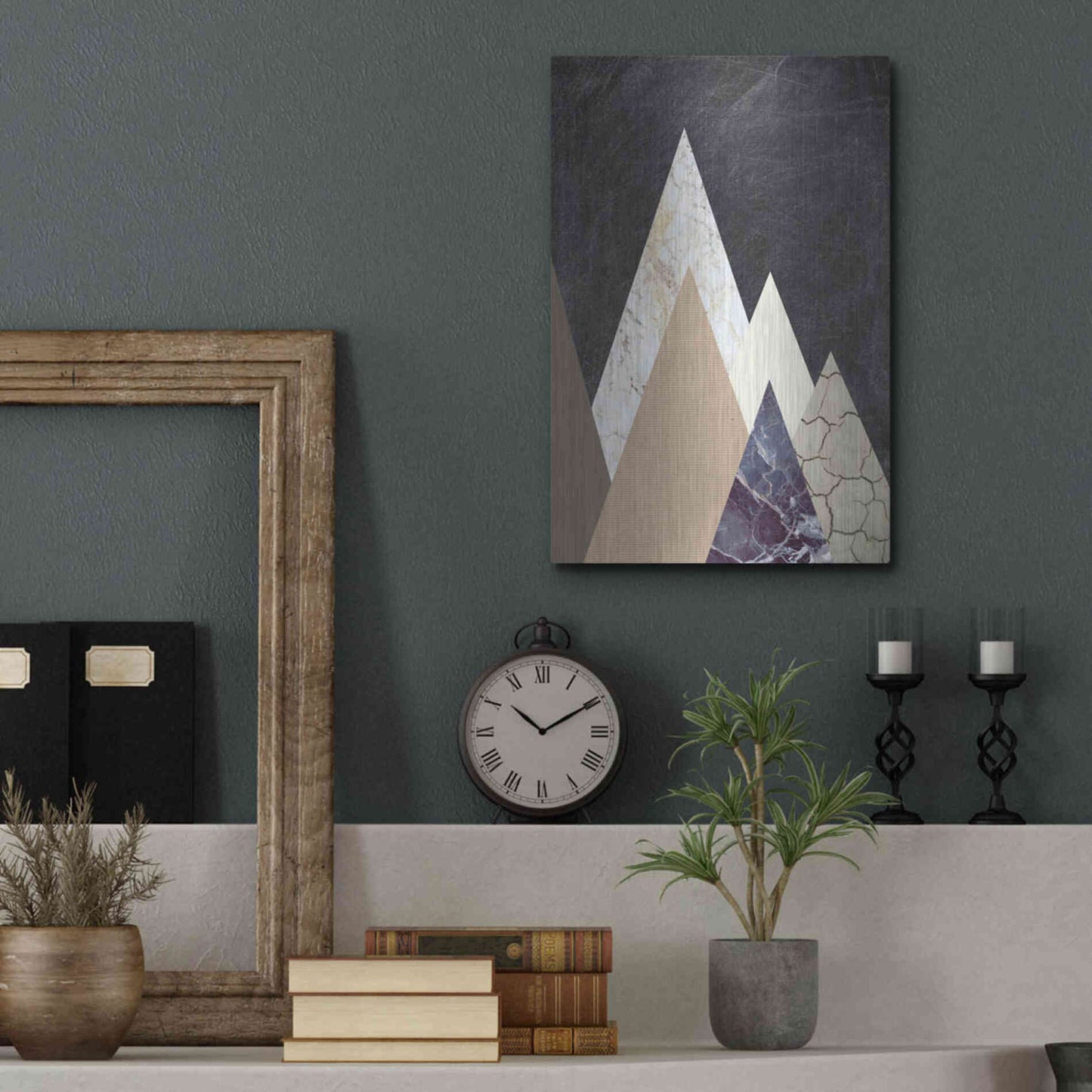 Luxe Metal Art 'Peaks 2' by Design Fabrikken, Metal Wall Art,12x16