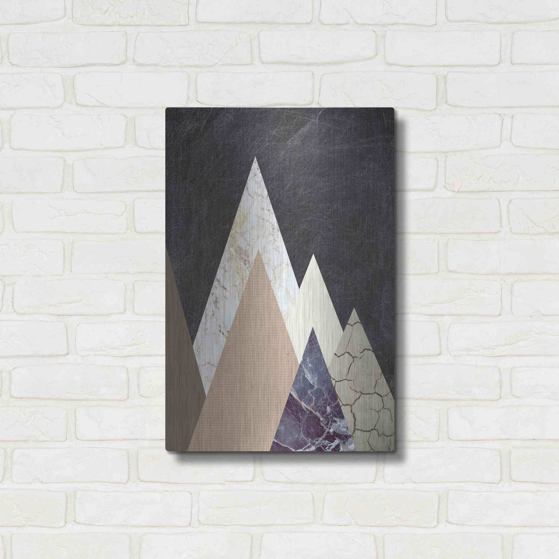 Luxe Metal Art 'Peaks 2' by Design Fabrikken, Metal Wall Art,16x24