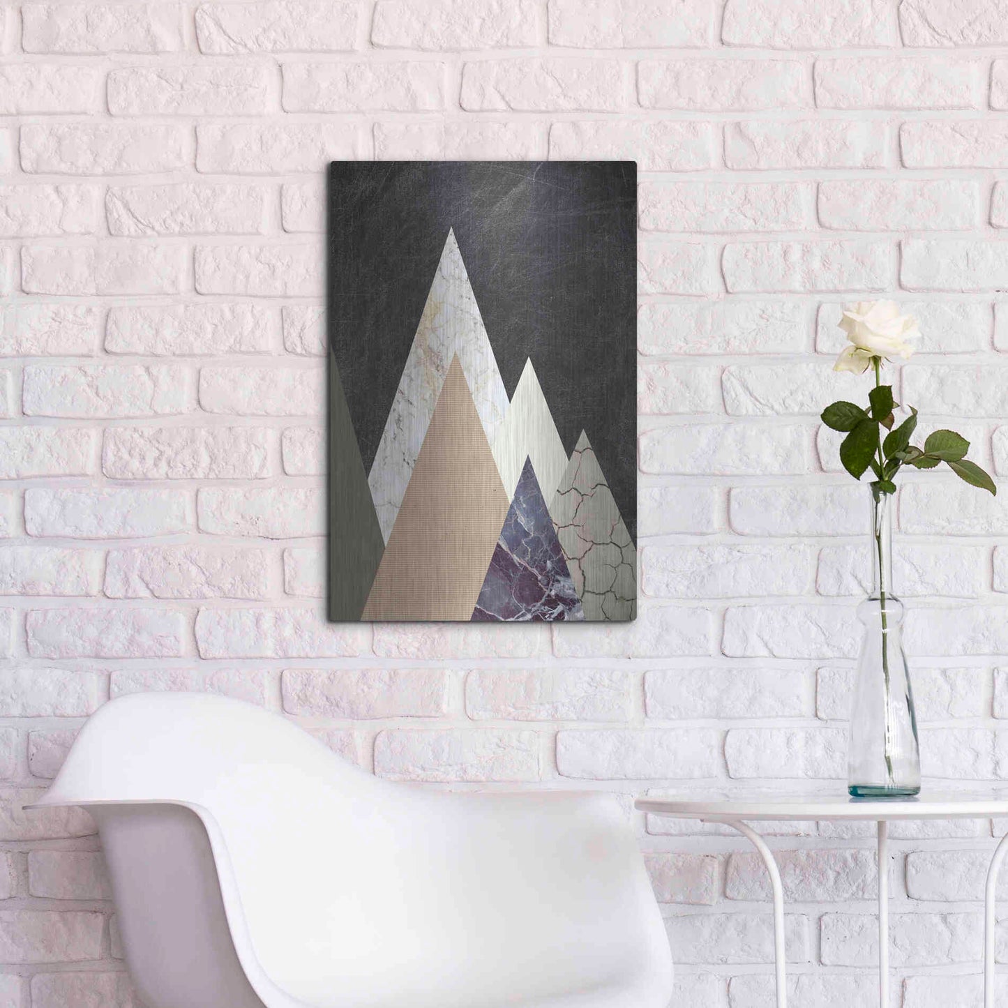 Luxe Metal Art 'Peaks 2' by Design Fabrikken, Metal Wall Art,16x24