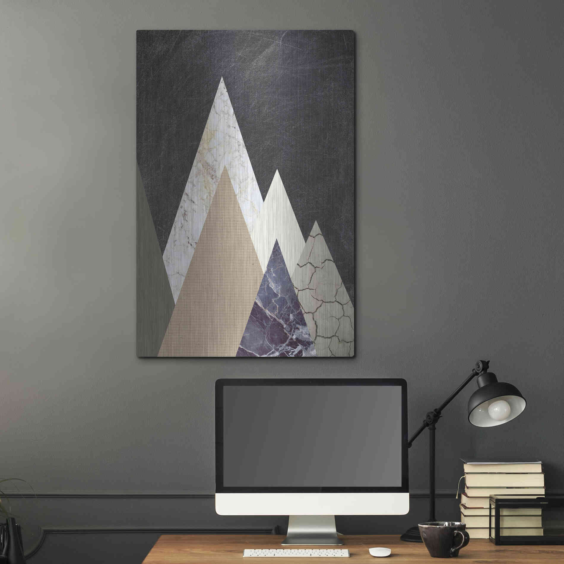 Luxe Metal Art 'Peaks 2' by Design Fabrikken, Metal Wall Art,24x36