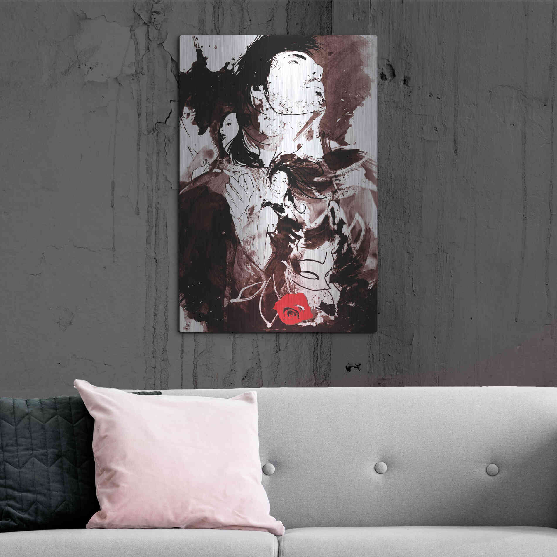 Luxe Metal Art 'Romance Revenge Revolution' by Jonathan Lam, Metal Wall Art,24x36