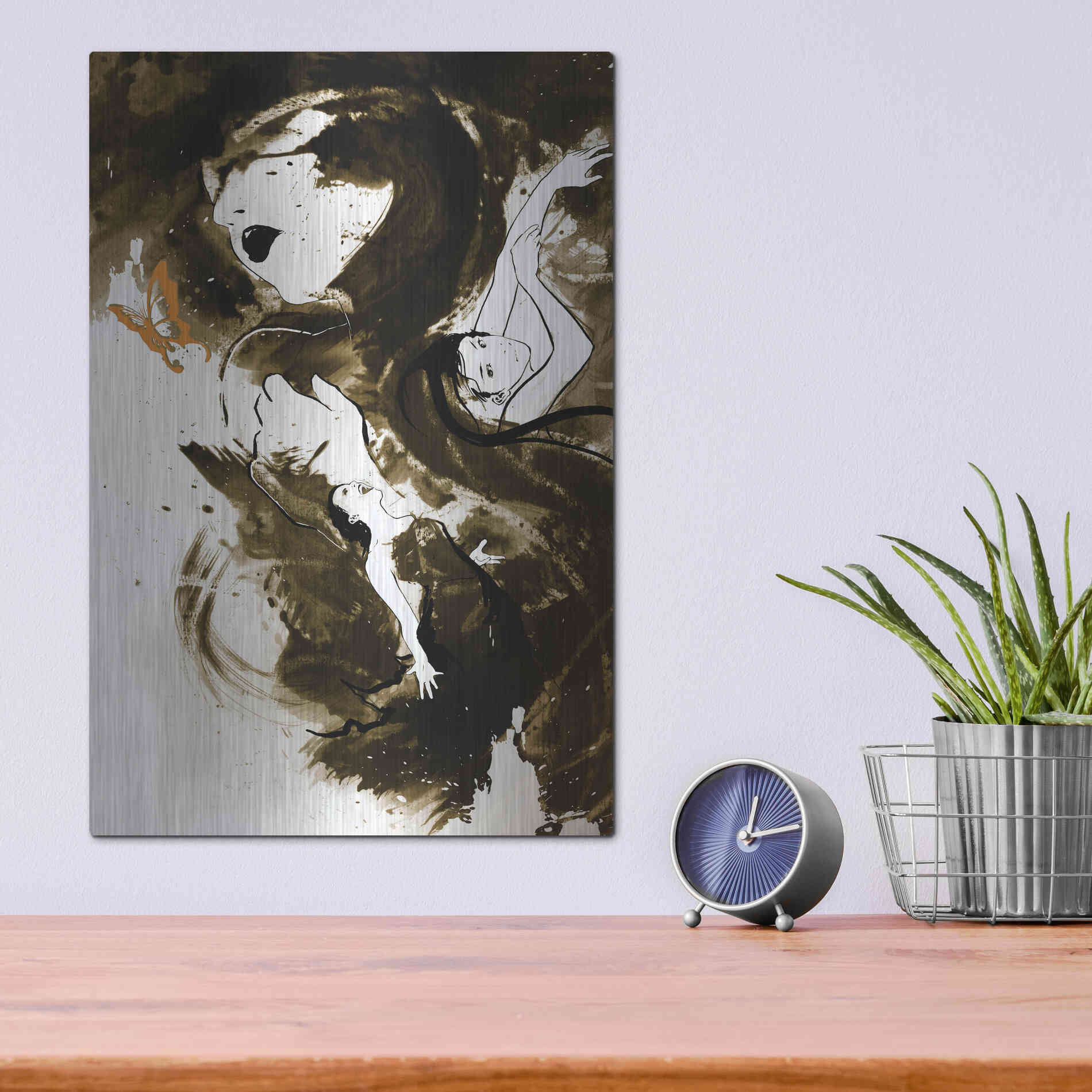 Luxe Metal Art 'Fury Fidelity Fate' by Jonathan Lam, Metal Wall Art,12x16