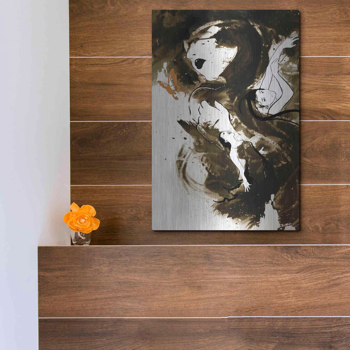 Luxe Metal Art 'Fury Fidelity Fate' by Jonathan Lam, Metal Wall Art,12x16