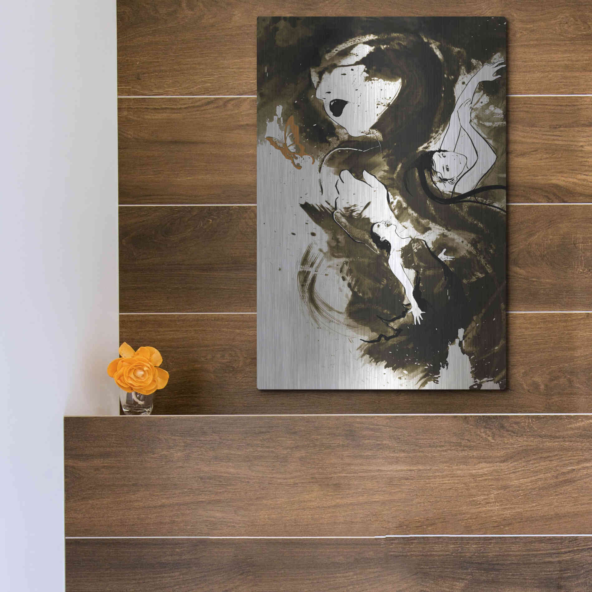 Luxe Metal Art 'Fury Fidelity Fate' by Jonathan Lam, Metal Wall Art,12x16