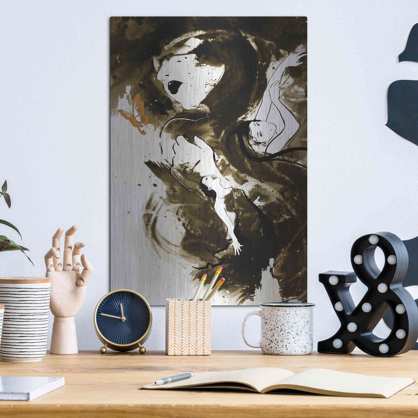 Luxe Metal Art 'Fury Fidelity Fate' by Jonathan Lam, Metal Wall Art,12x16