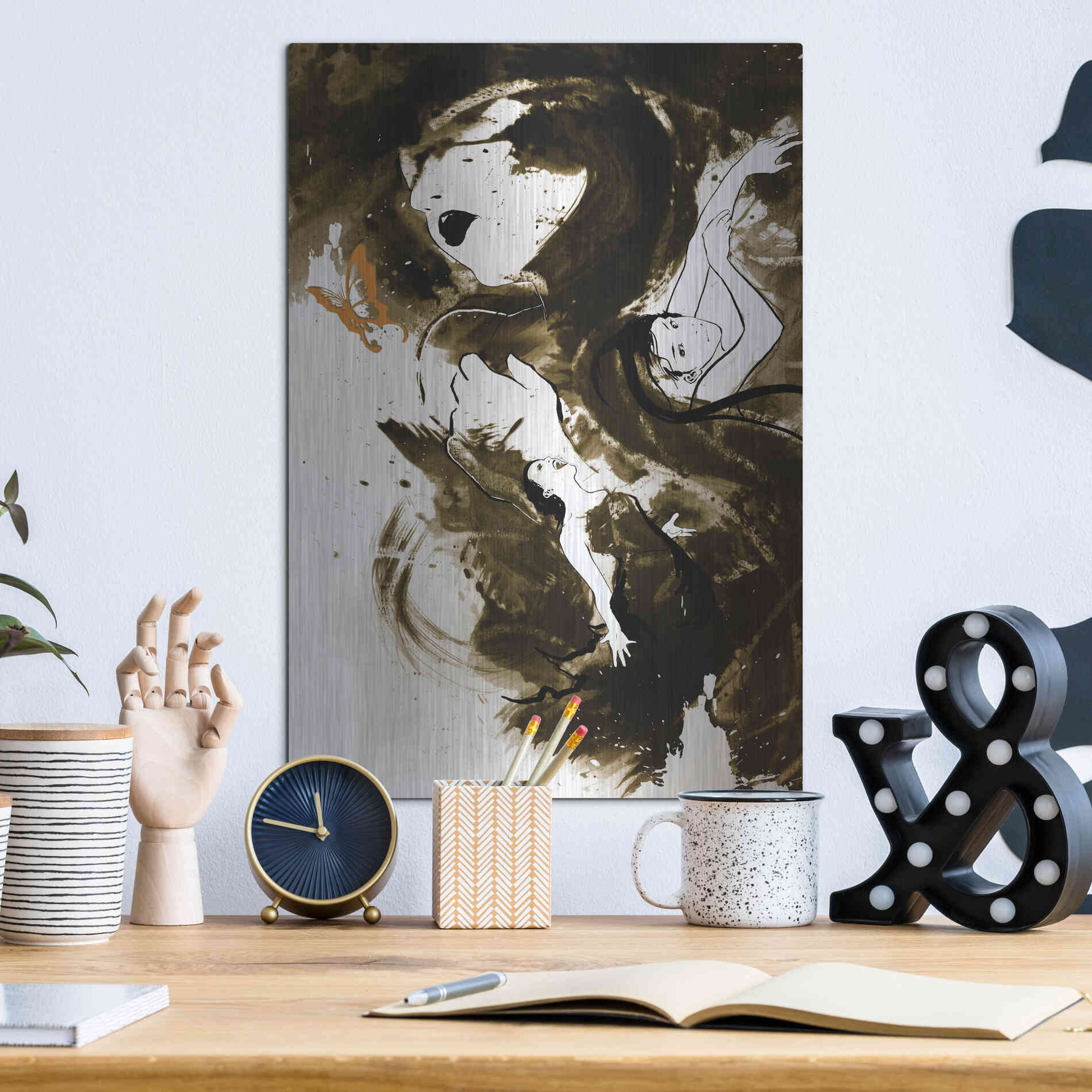 Luxe Metal Art 'Fury Fidelity Fate' by Jonathan Lam, Metal Wall Art,12x16