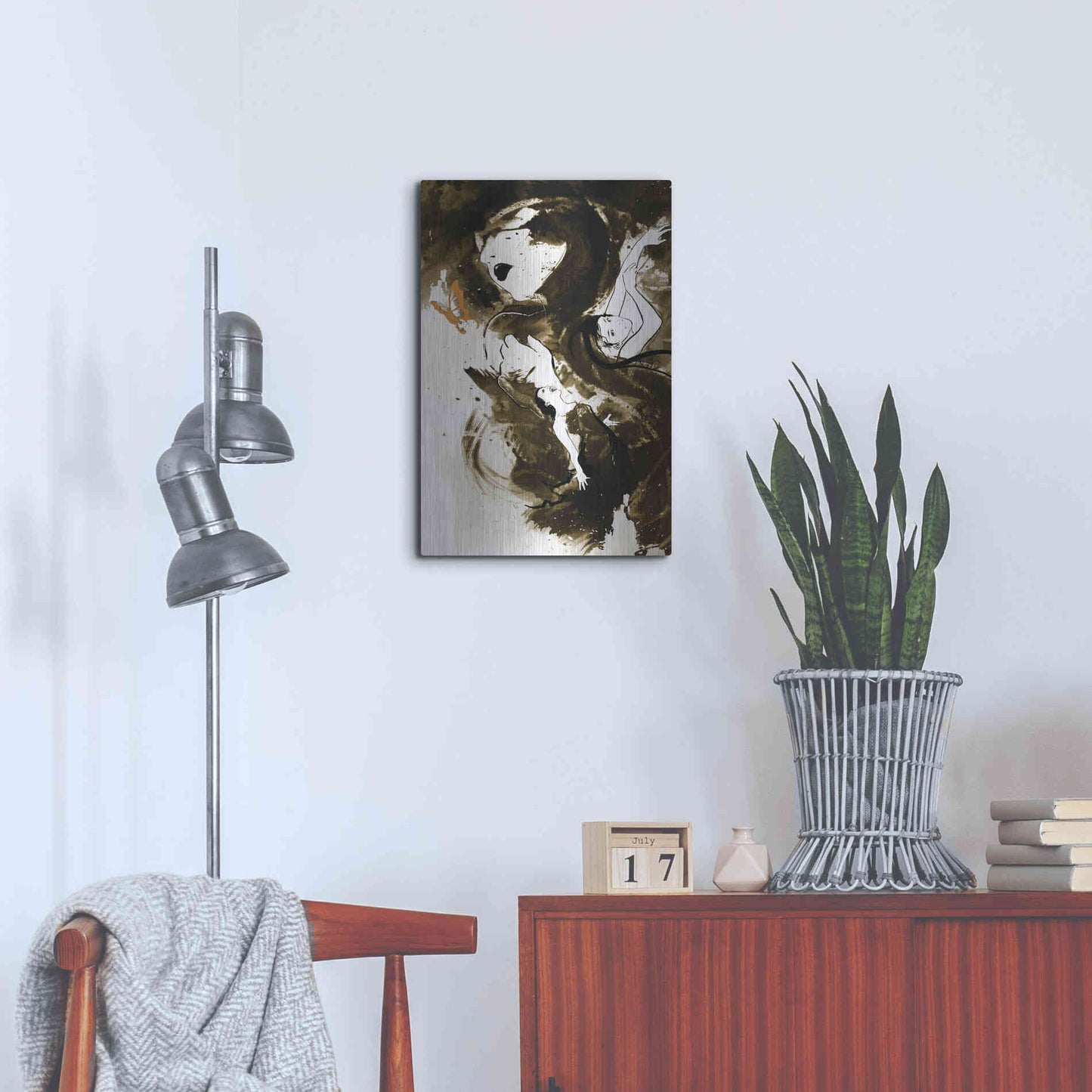 Luxe Metal Art 'Fury Fidelity Fate' by Jonathan Lam, Metal Wall Art,16x24